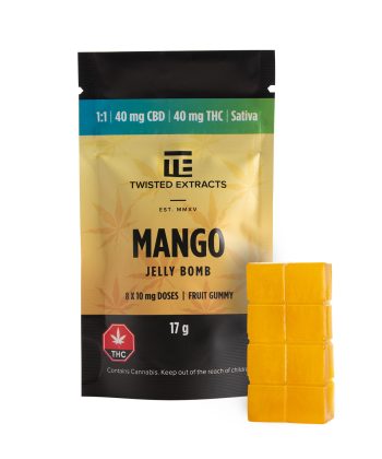 1:1 Mango Jelly Bomb | Sativa | 1:1 40MG | Twisted Extracts