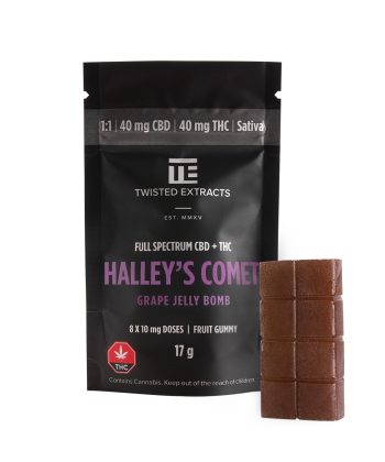 1:1 Halley's Comet Grape Jelly Bomb | Sativa | 1:1 40MG | Twisted Extracts