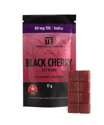 Black Cherry Indica ZzZ Bomb | 80mg THC | Twisted Extracts