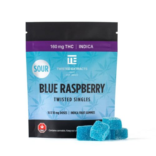 Sour Blue Raspberry | Indica | 160mg THC | Twisted Singles