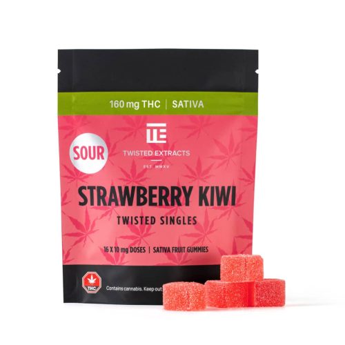 Sour Strawberry Kiwi | Sativa | 160mg THC | Twisted Singles