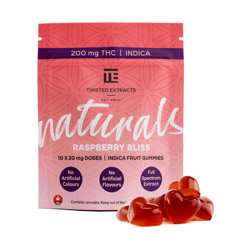Raspberry Bliss Gummies 200mg Indica thc