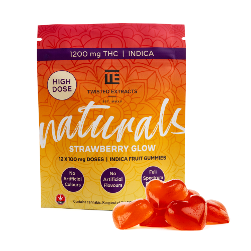 Strawberry Glow Gummies | Indica | 1200mg THC | Twisted Naturals