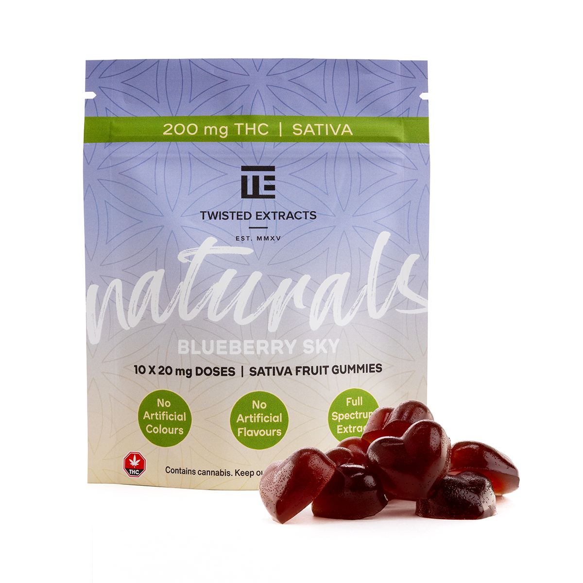 Blueberry Sky Gummies | Sativa | 200mg THC | Twisted Naturals